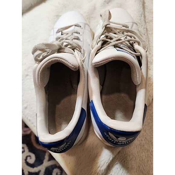 Adidas Stan Smith Sneakers Shoes White Blue‎ Pro Model S74778 Mens 7 Womens 8